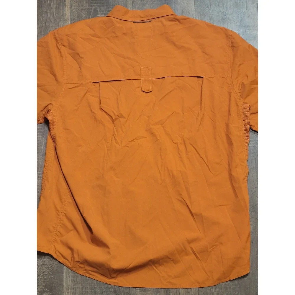 REI Co-op Sahara Short Sleeve Button‎ Down Shirt XL Hiking Travel Orange